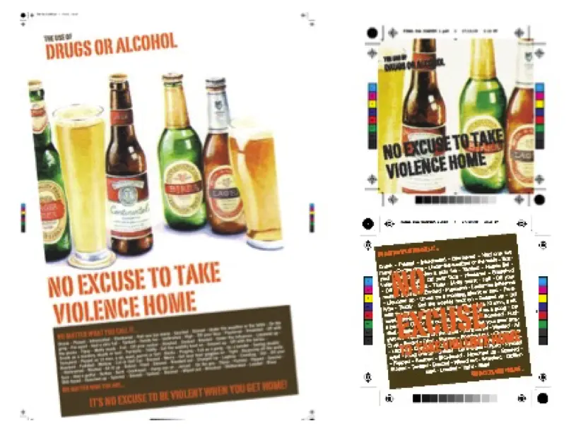 Printing proofs for a set of posters and coasters